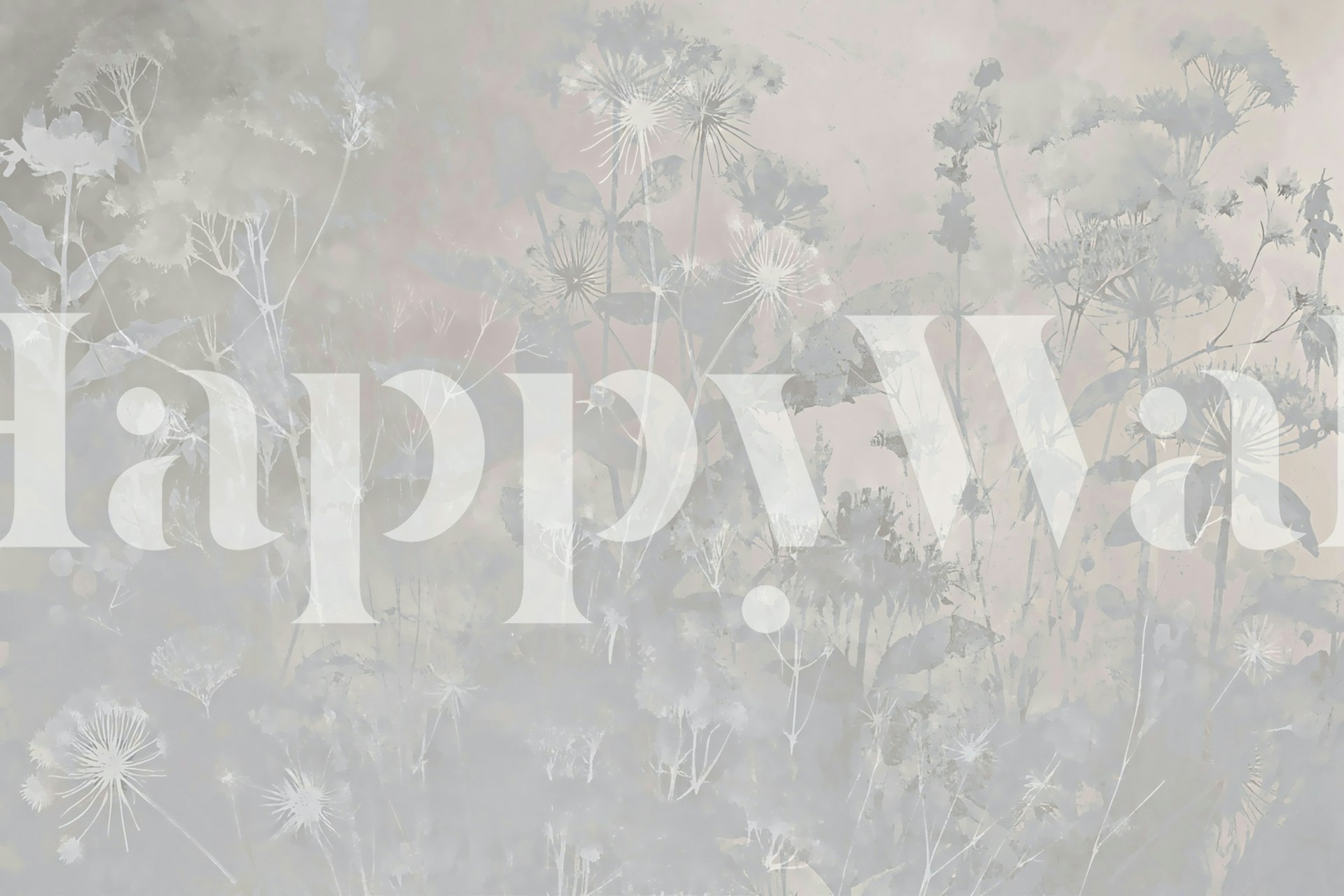 Delicate grey floral patterns on a soft background wallpaper