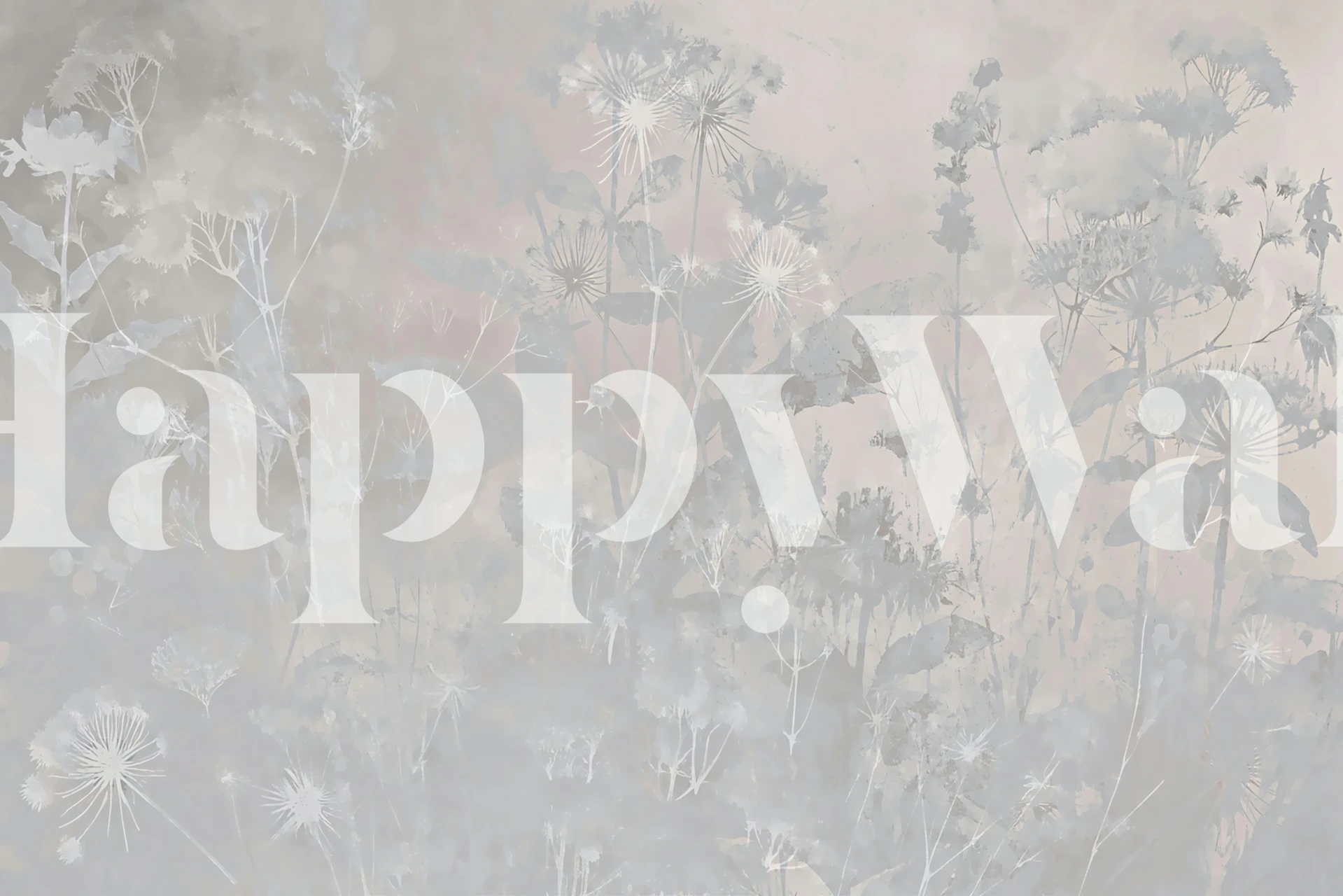 Delicate grey floral patterns on a soft background wallpaper