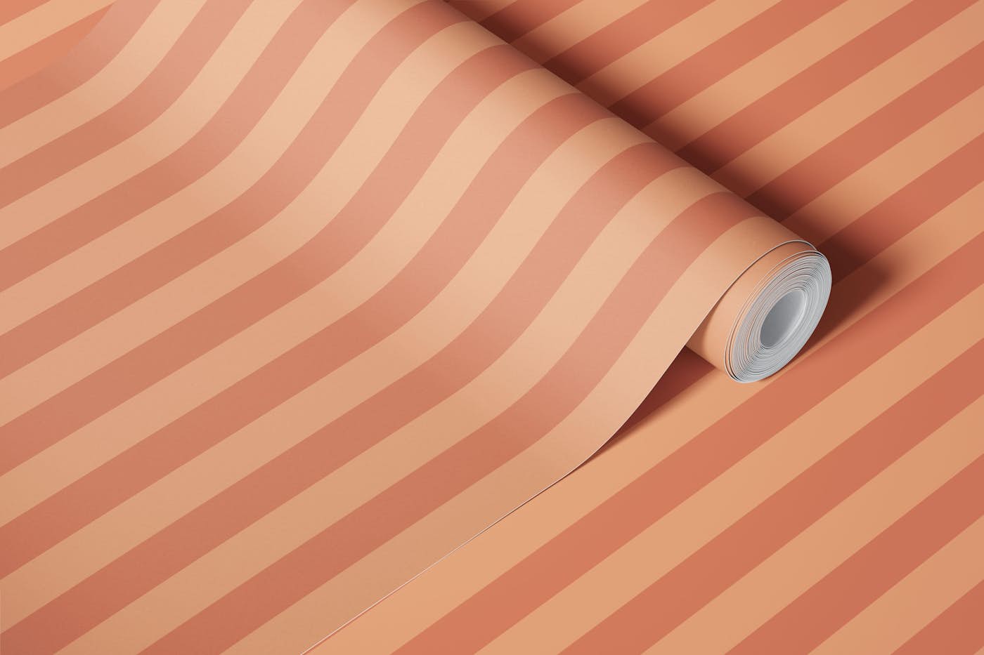 Dusty Terracotta Stripes - Medium wallpaper roll