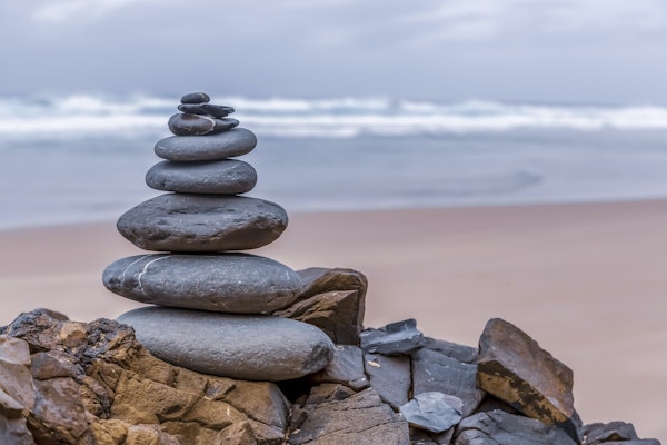 Stone Cairn Portuguese Beach