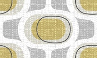 Tweedy Orbs-pale gold-large scale-midcentury wallpaper