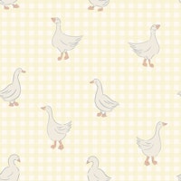 Pastel yellow unisex goose on gingham papiers peint
