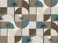 palm springs desert shapes and palms teal wallpaper