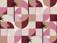 palm springs desert shapes and palms mauve wallpaper