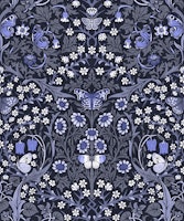 Blackthorn with Butterflies - peri purple wallpaper