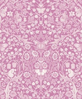 Blackthorn with Butterflies - mauve pink behang