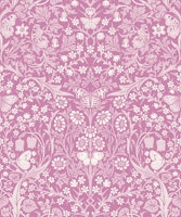 Blackthorn with Butterflies - mauve pink wallpaper
