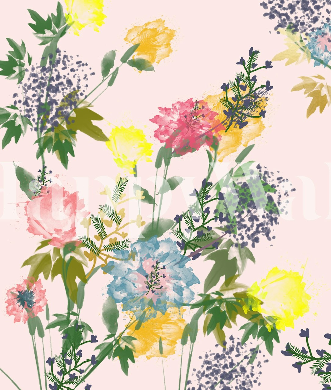 Vivacious bloemenbehang in een kamer setting