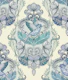Vintage Sparrow Flight in Blue and Cream