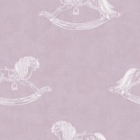 Vintage Rocking Horse - Dusty Pink behang