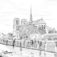 Gravure de Notre Dame de Paris wallpaper