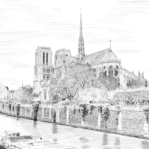 Gravure de Notre Dame de Paris