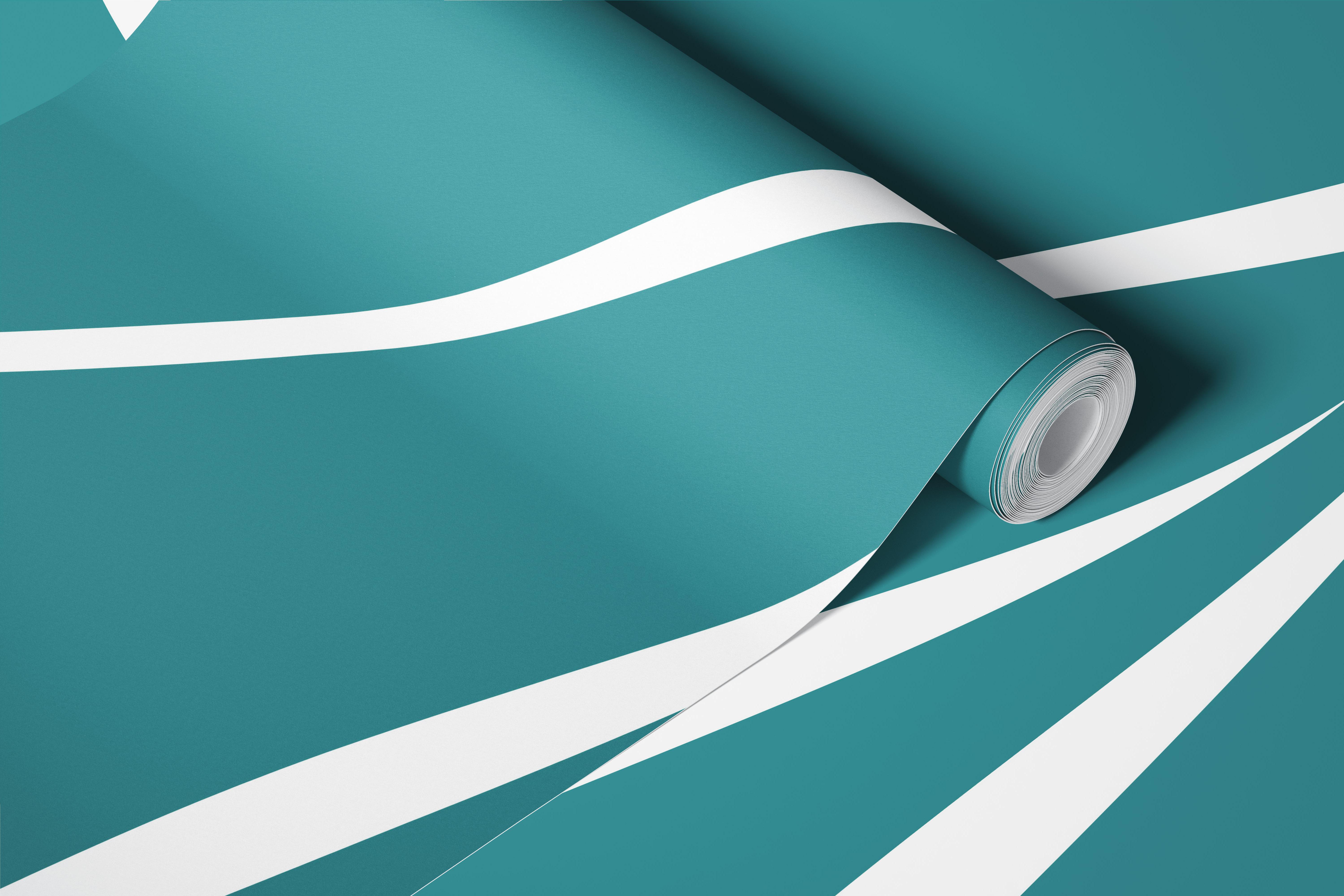 Teal wallpaper mit organischen Mustern in einem Raum