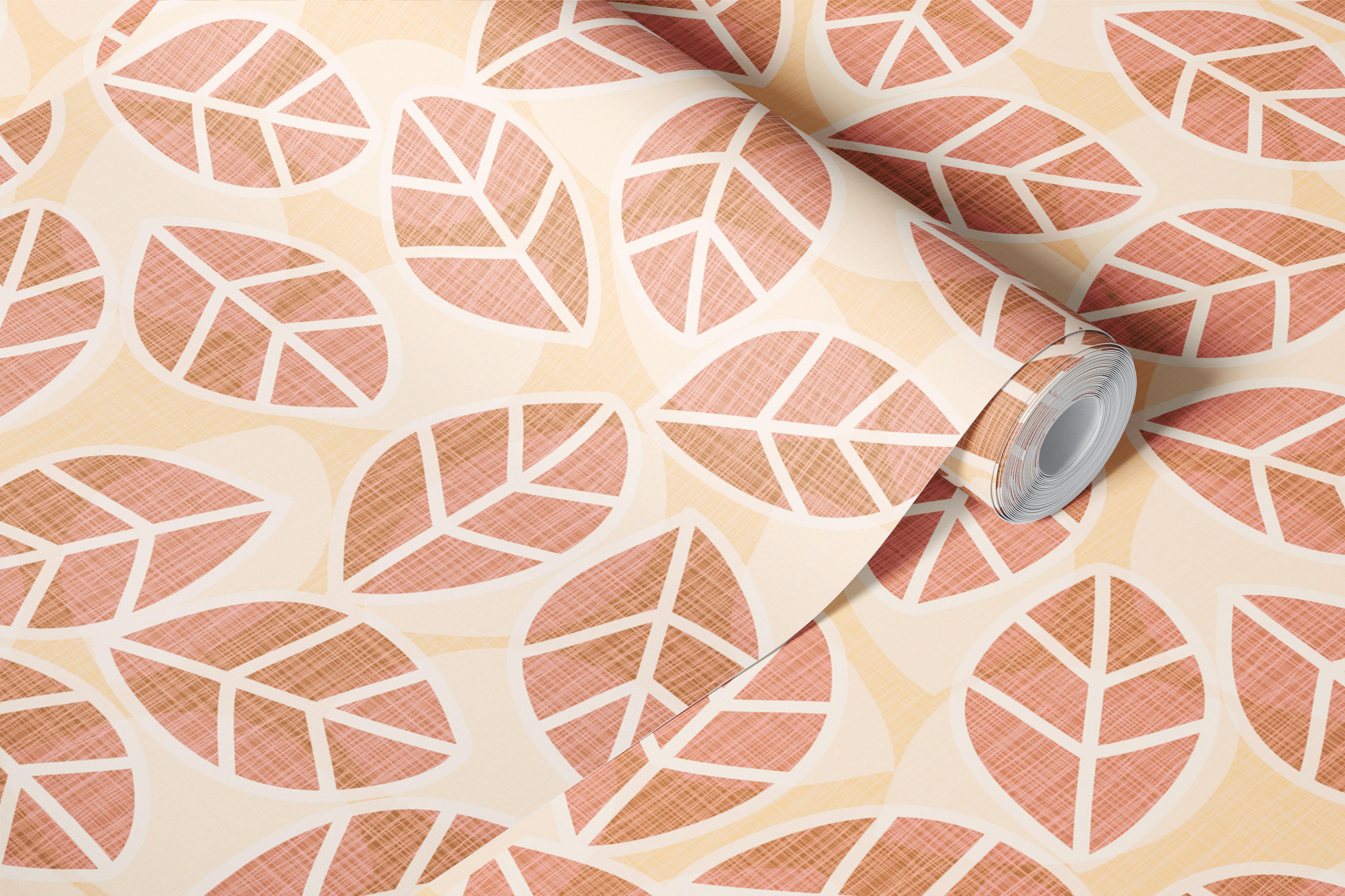 Warm Leaf Retreat wallpaper design in a room