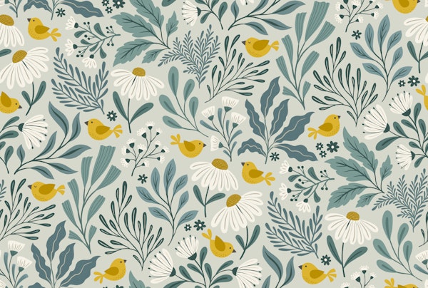 boho garden - mint background