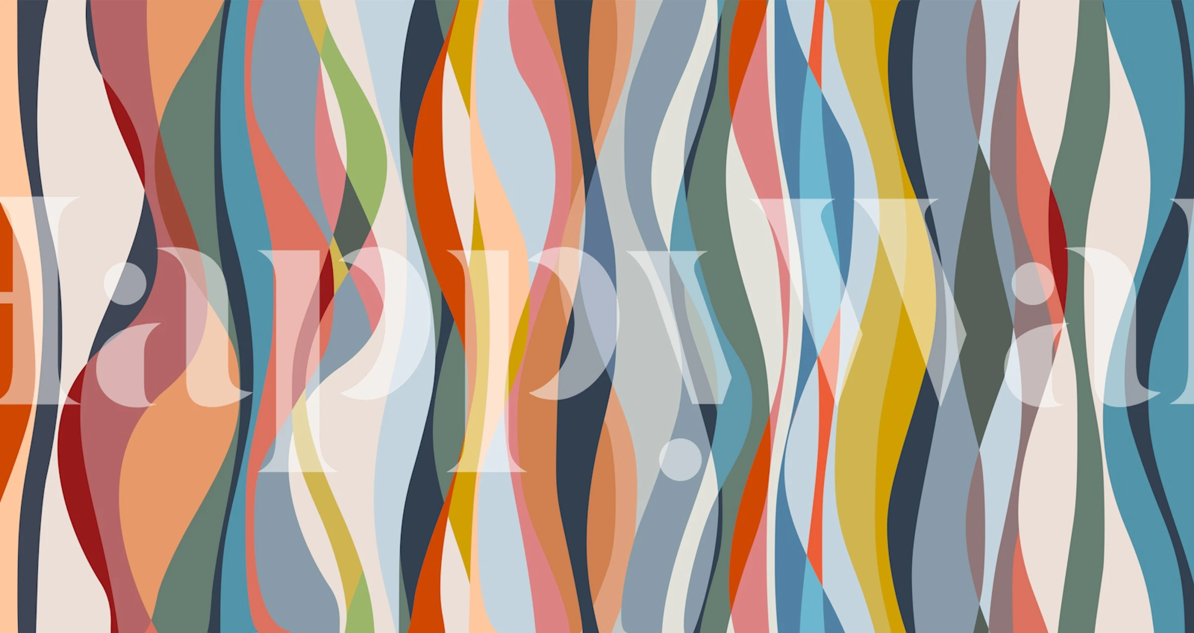 Dynamic Color Waves-tapet i et rom