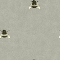 Buzzing Bumblebees on Sage Green Foliage wallpaper