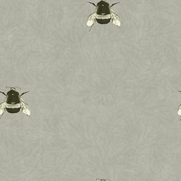 Buzzing Bumblebees on Sage Green Foliage