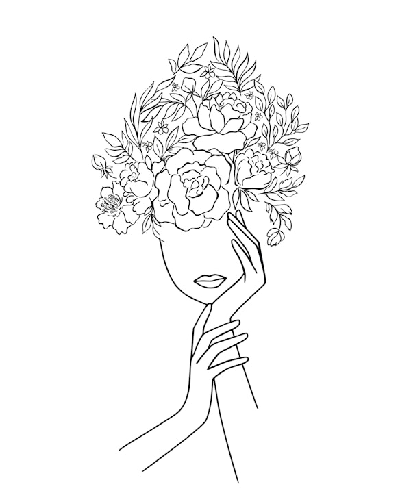 Woman With Flower Head