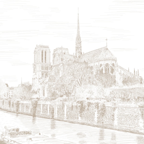 Gravure Notre Dame de Paris