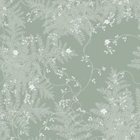 Soft Whimsical Floral with Ferns - Sage Green ταπετσαρία