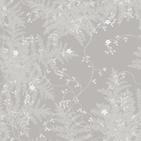 Soft Whimsical Floral with Ferns - Greige ταπετσαρία