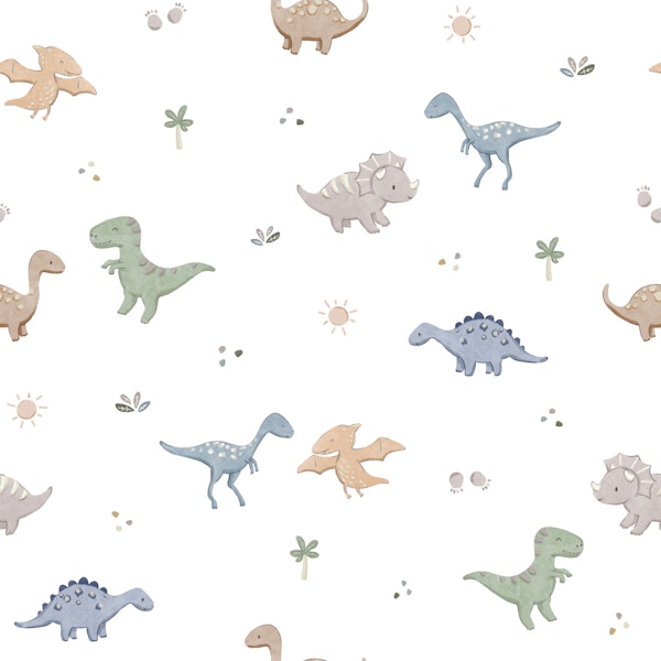 Whimiscal Dino World Large In White