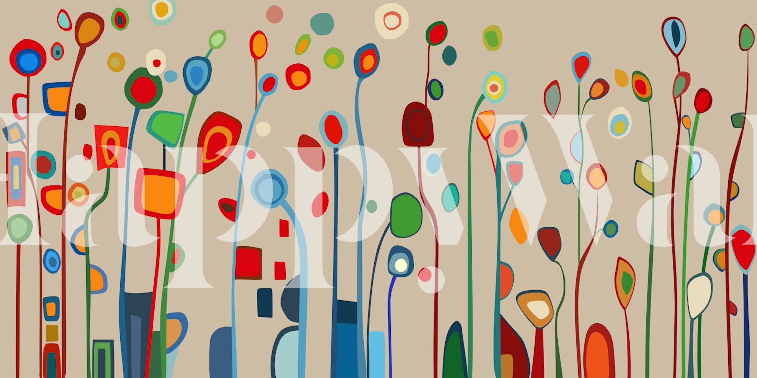 Playful Garden Blooms papier peint dans une pièce