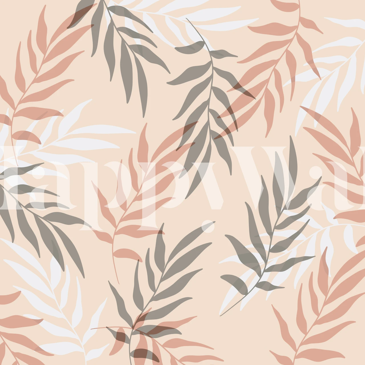 Modern Palm Leaves Pattern wall mural with a chic botanical design on a neutral background