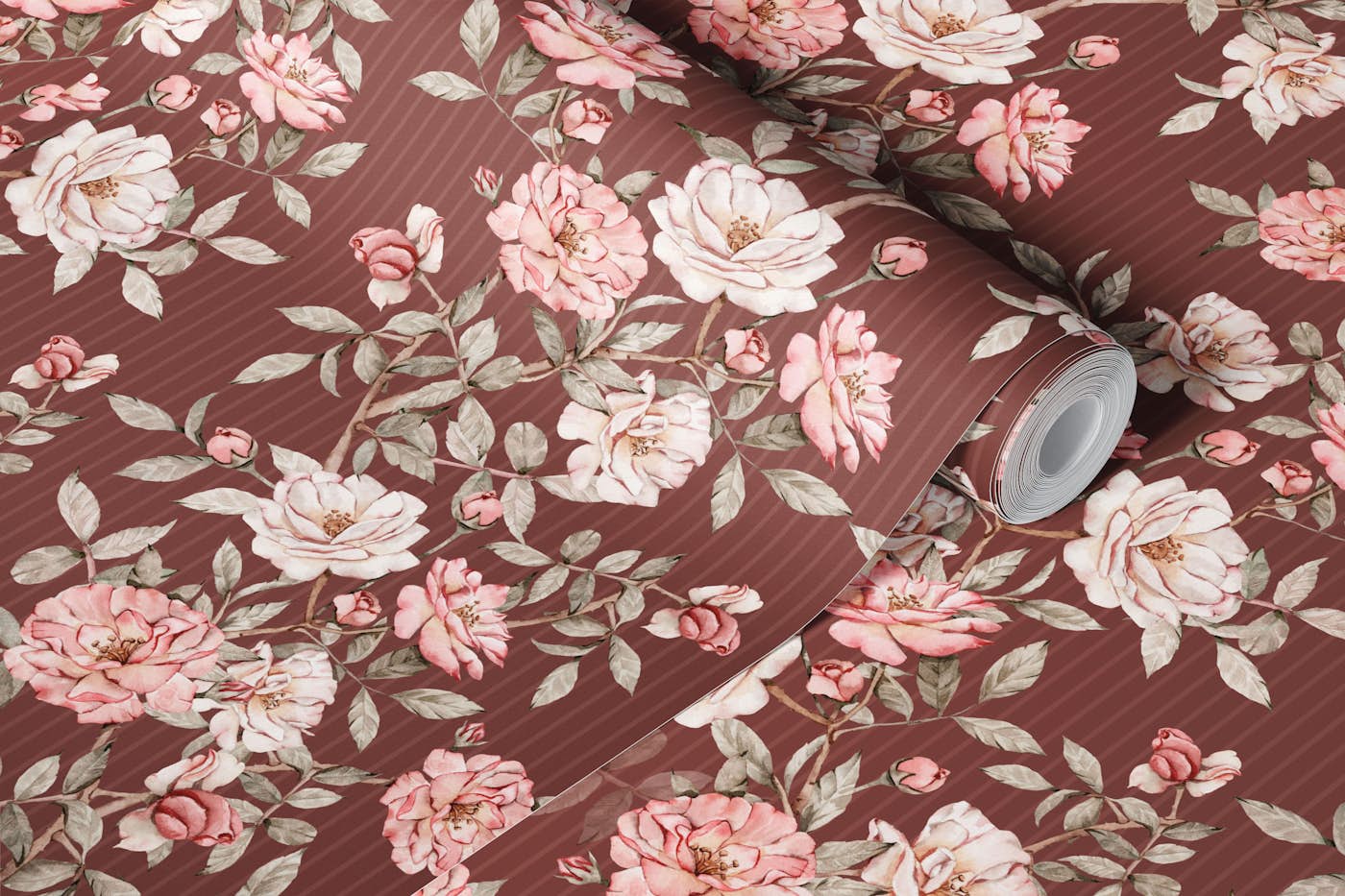 Vintage rose garden wallpaper roll
