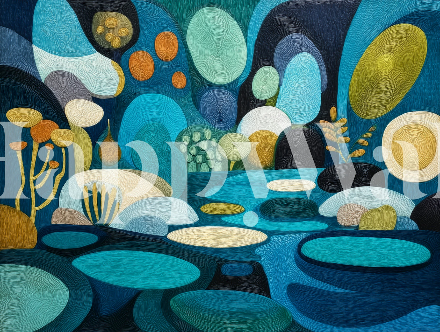 Serene Abstract Garden pozadina u sobi