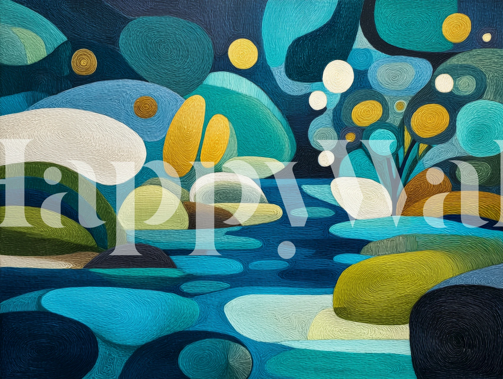 Tapeta Serene Abstract Lake u sobi