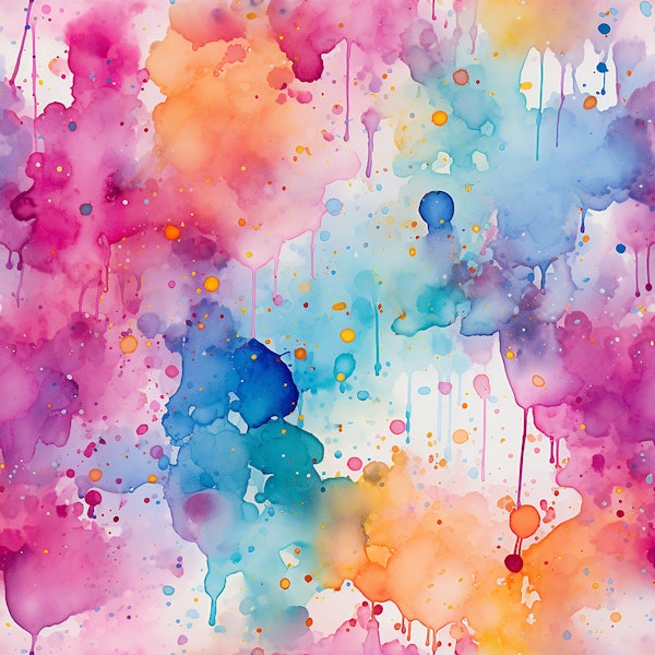 Pastel Rainbow Paint Splash Art