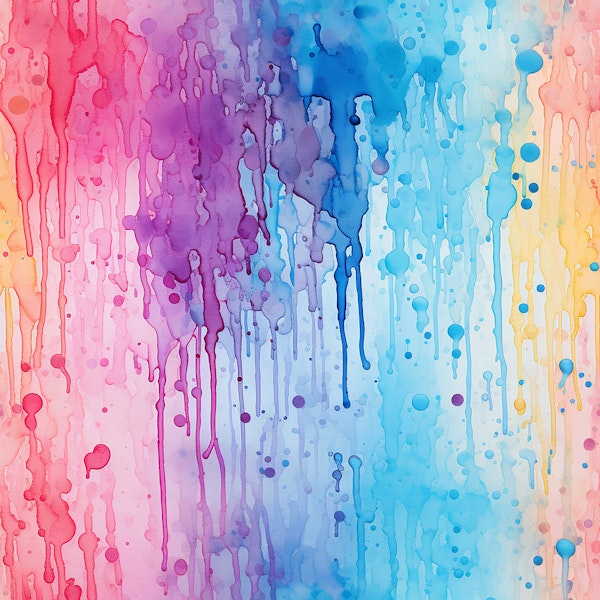Vivid Rainbow Drips Splash Art