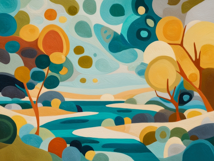 Colorful Abstract Landscape Wallpaper | Happywall