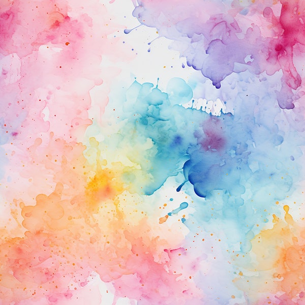 Dreamy Rainbow Paint Splashes Drip Art