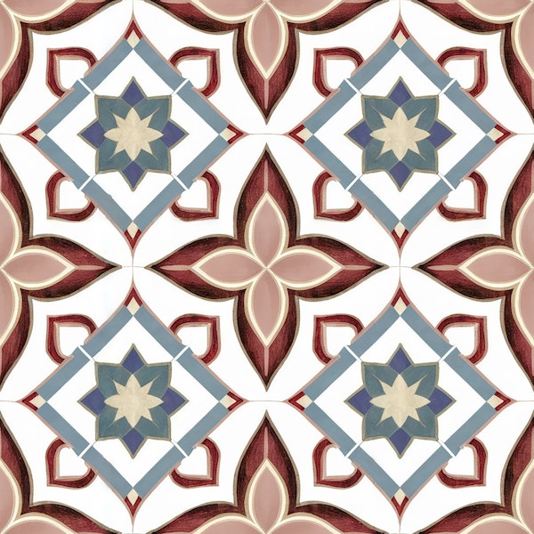 Ornamental Abstract Floral Tile