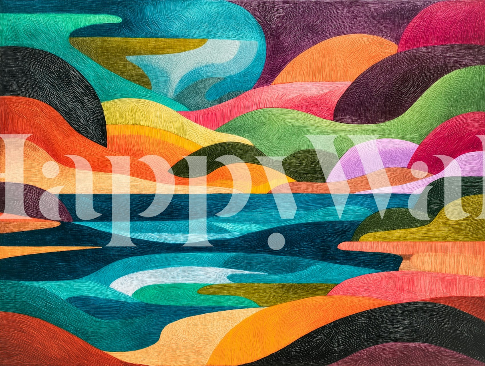 Ταπετσαρία Colorful Landscape Dream σε ένα δωμάτιο