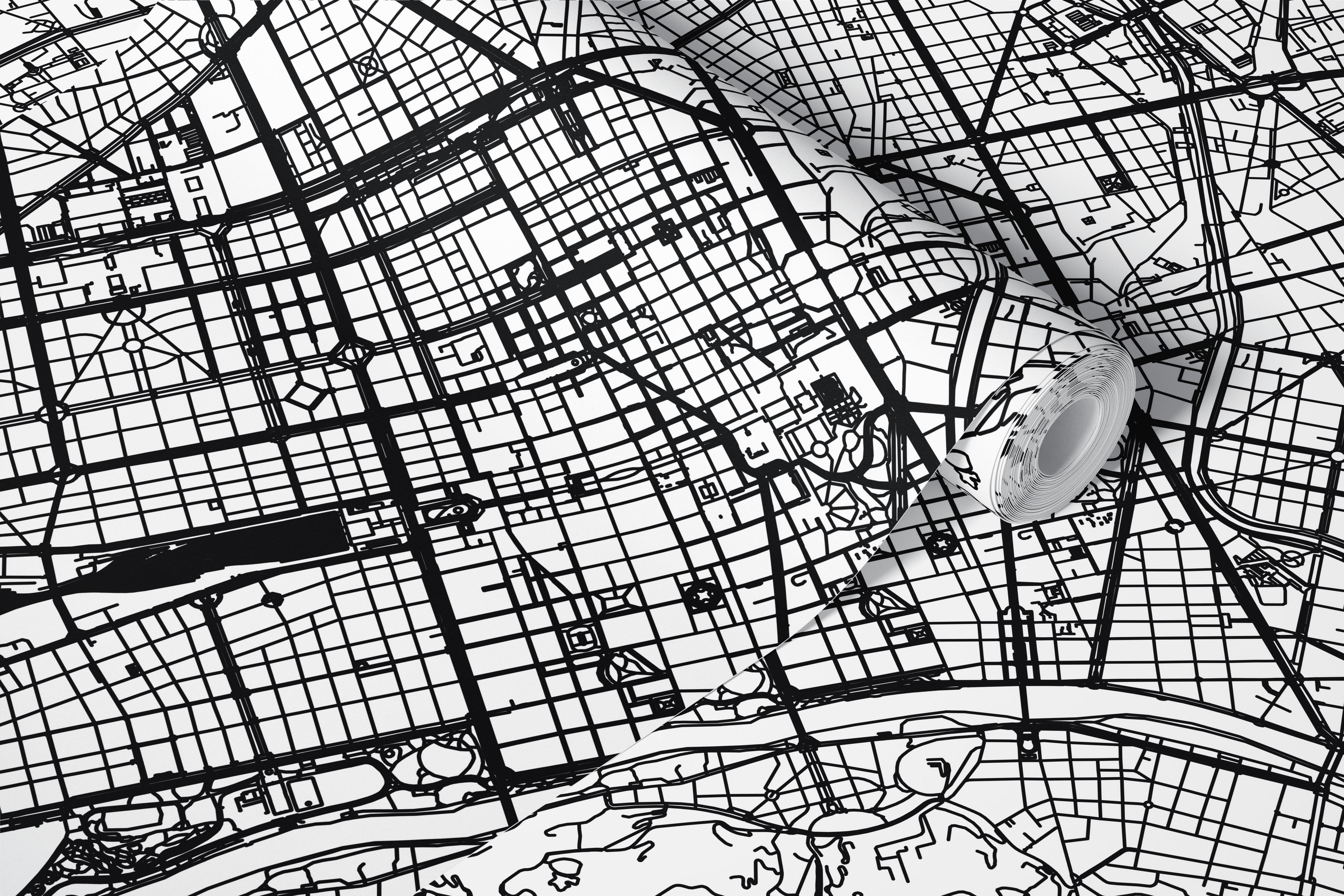 Turin Map tapet vist i et rom