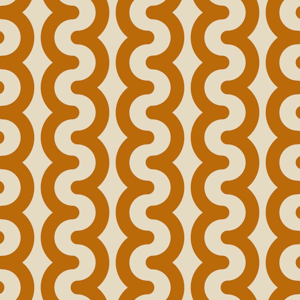 Bold wavy stripes caramel brown