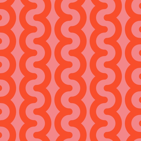 Bold wavy stripes pink and red