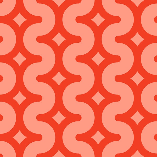 Wavy starry stripes pink red