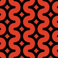 Wavy starry stripes black red wallpaper