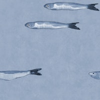 Serene Sardines - Soft Blue wallpaper