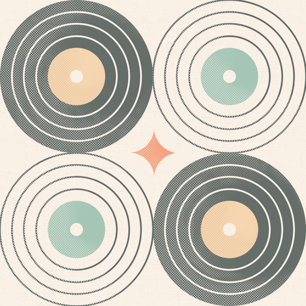 Retro vinyl vibes cream