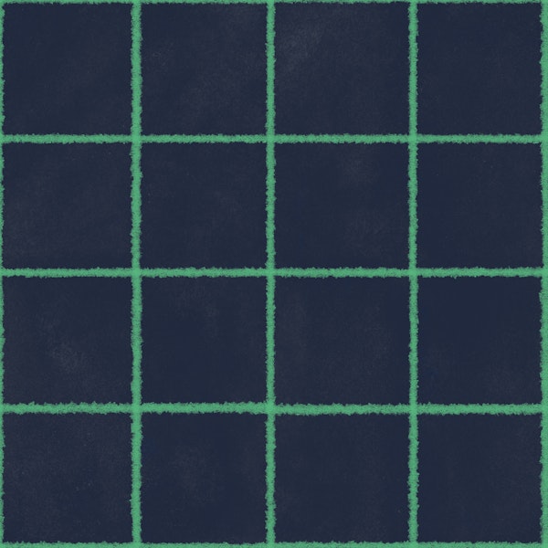 Navy Blue and Green Grid Squares