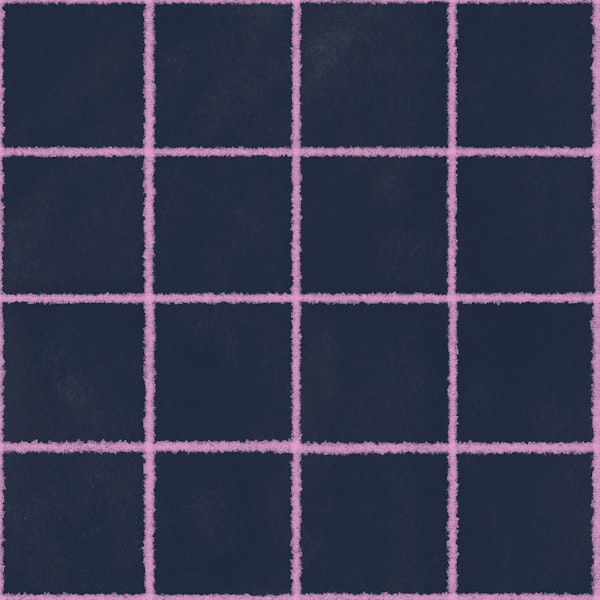 Textured handdrawn checkered pink and blue