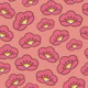 Groovy Cherry Blossoms on Retro Pink