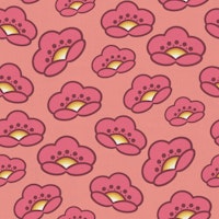 Groovy Cherry Blossoms on Retro Pink papel de parede
