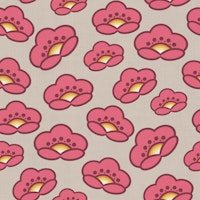 Chic Pink Cherry Blossoms on Taupe Backdrop tapet